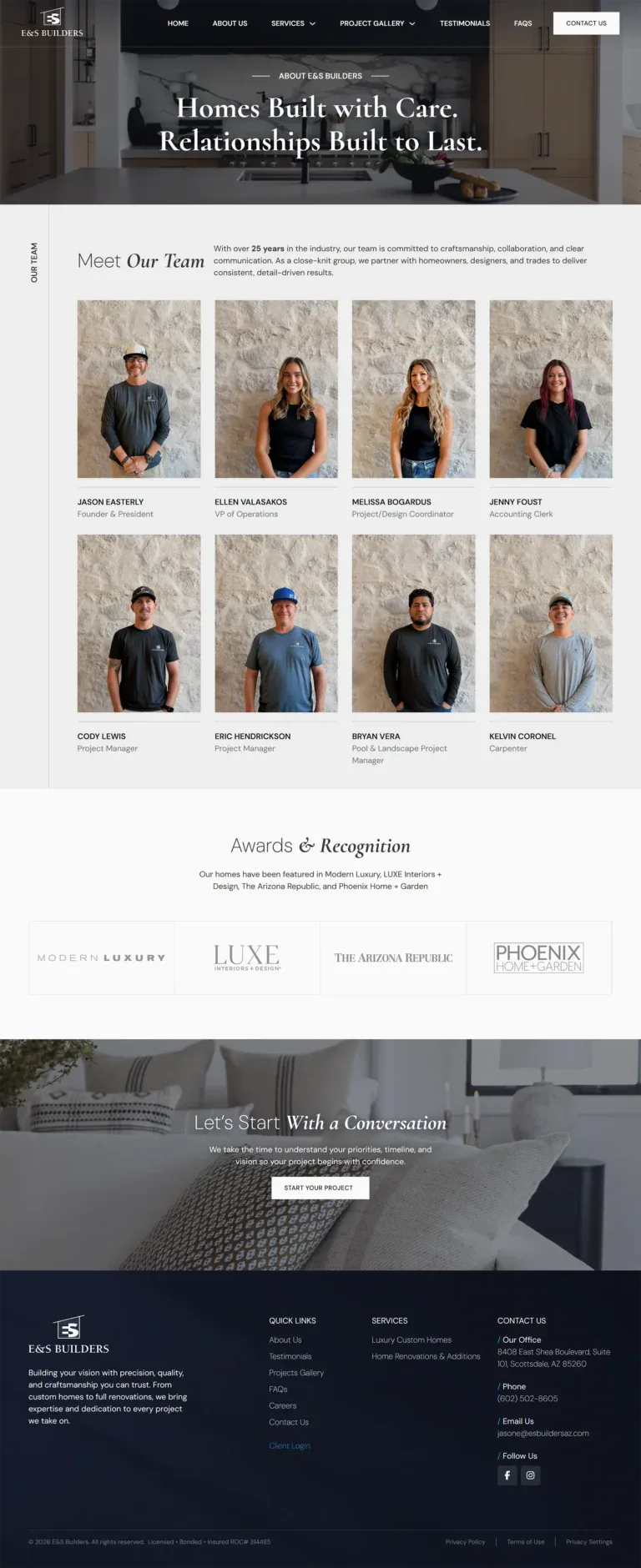 esbuildersaz.com about page