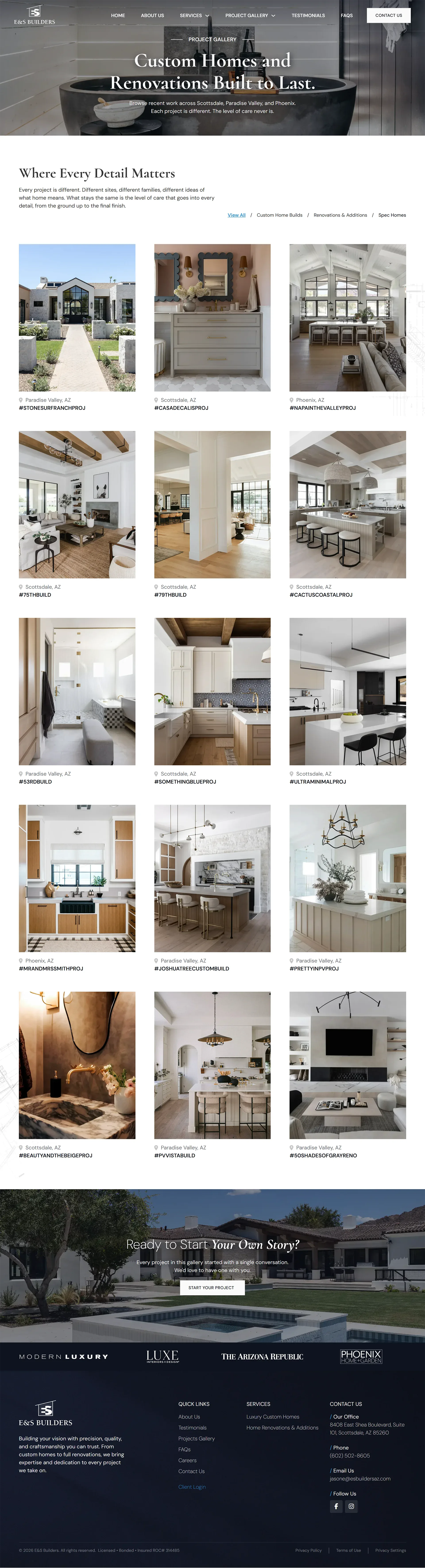esbuildersaz.com projects