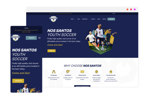 NOS Santos Youth Club Soccer Website