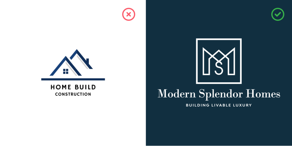 Professional Custom Home Builder Logo vs a Canva Logo Template