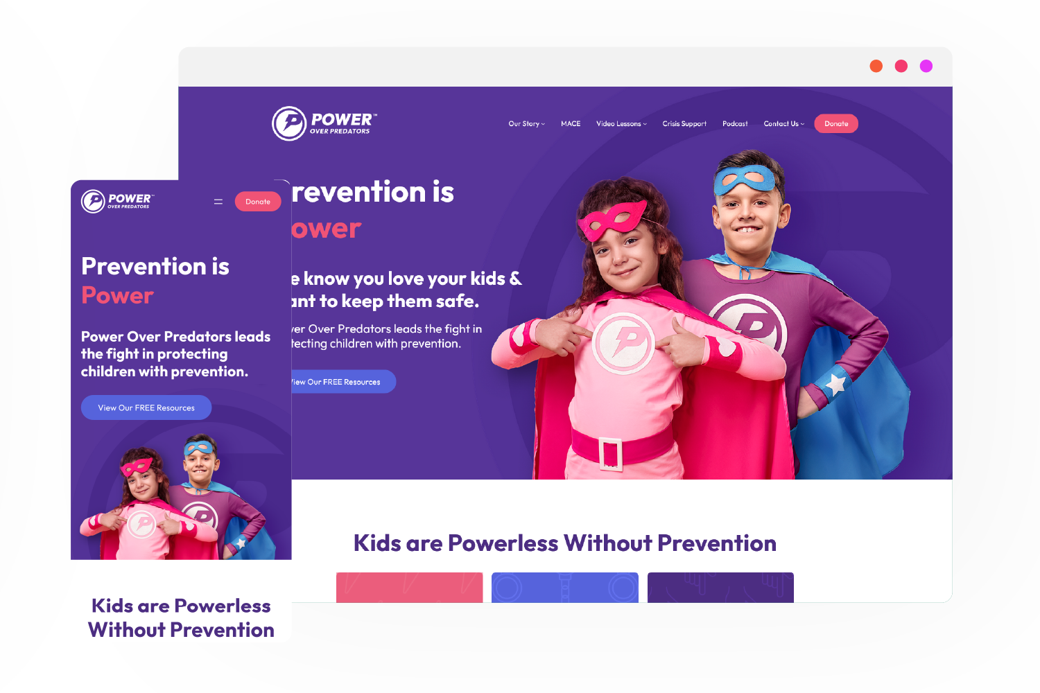 Power Over Predators Nonprofit Branding & Web Design