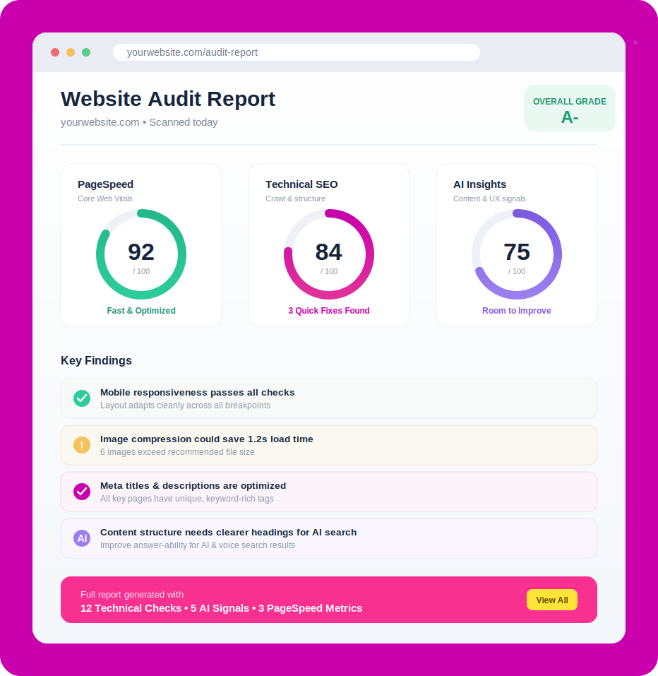 website audit report